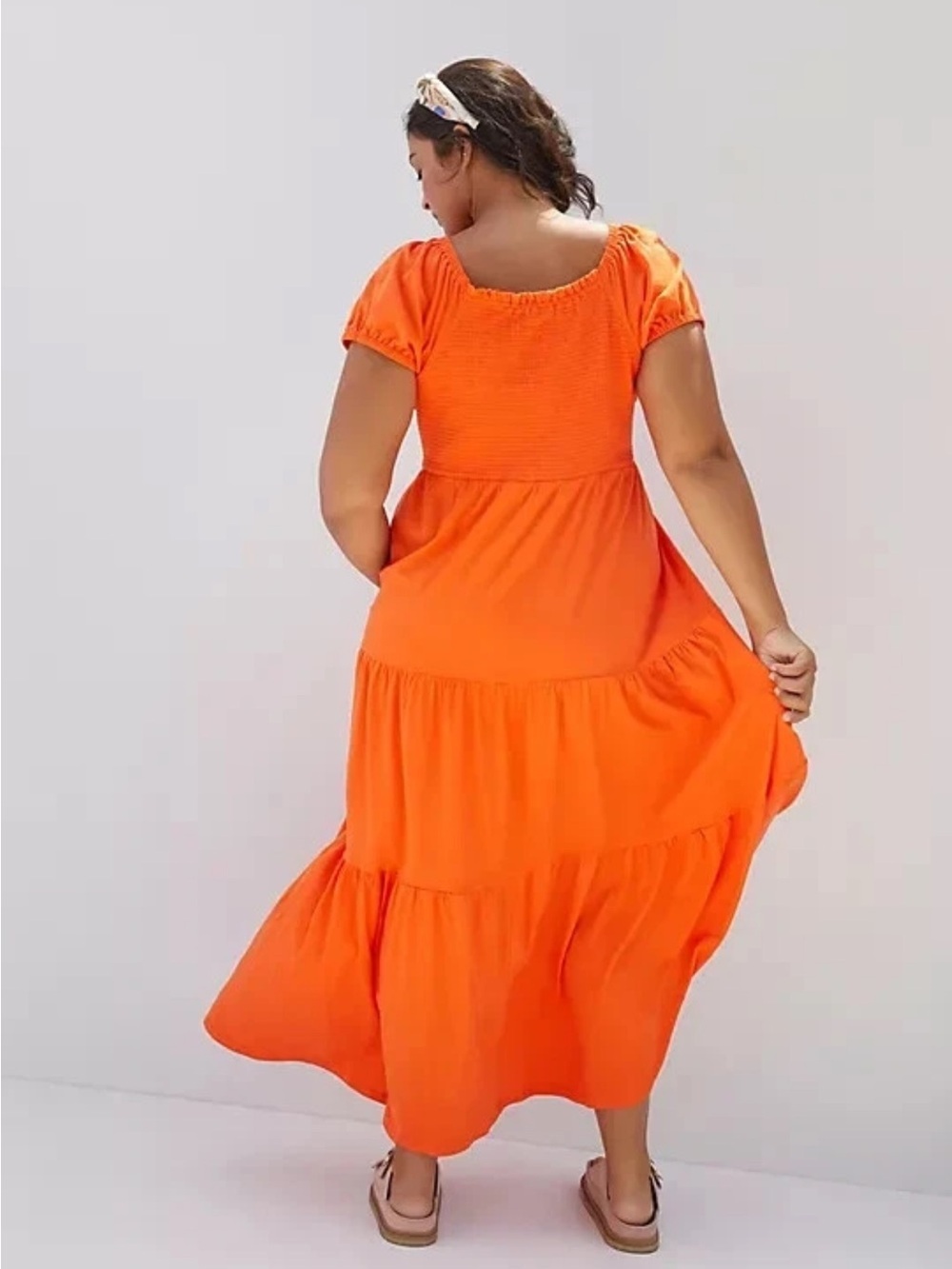 Daily Practice by Anthropologie Orange Tiered Maxi Dress, Size 2X - Picture 2 of 9